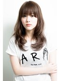 アンニュイカール　ふんわりミディ　ベージュラベンダー