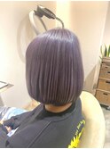 ラベンダー×インナー(シルバー)×コンパクトボブ が可愛い♪