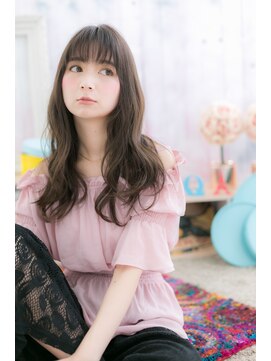 ミック ヘアアンドメイク アップ 駒込店(miq Hair&Make up) くせ毛風フェザーバング黒髪グレイアッシュくびれヘアb1