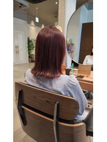 フルショウ 梅田(FURUSHO) ミディアム/外ハネ/ピンクベージュ/フェザーバング