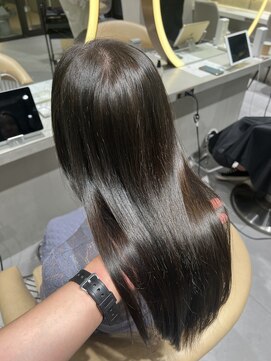 ロンドメリア 天神大名店(Lond Melia) ★くびレイヤーエモージュインナーグレージュ前髪ピンクベージュ