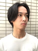毛流れパーマ　センターパート