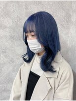 黒髪/前髪パーマ/グレーベージュ/レイヤーロング/インナーカラー