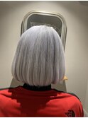 40代50代60代脱白髪染めグレイヘアボブ［袋町/白髪染め/カット]