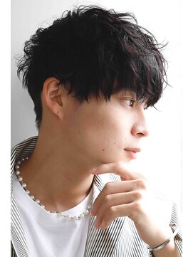 ロキ 仙台(loki) 仙台/髪質改善/アッシュブラック×マッシュフェザーパーマc