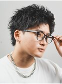 ベリショスパイキーショートべリーショートアップバングメンズ