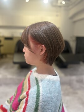 ソイクフ 四条大宮店(SOY-KUFU) 20代30代40代◎似合わせインナーピンクが映える上品小顔ショート