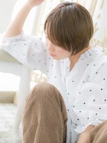 大波純一美容室パーティハン&nbsp;透明感ミルクティーカラー小顔丸みショートa小山10代20代30代