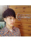 黒髪アシメ　ツーブロック　束感ショート♪