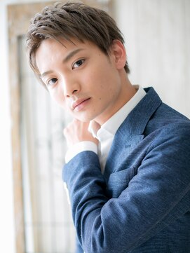 メンズヘア ビーセカンド 草加店(MENS HAIR B-2) 外国人風カラーで！格上げサイドパートショートB(草加)(メンズ)
