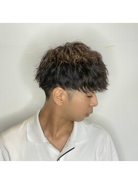 ルックグッドストア(LOOK GOOD STORE) ハイライトマッシュパーマウルフアッシュブラック波巻き6