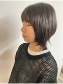 ボブ/カーキグレージュ/大人かわいい/フェザーバング