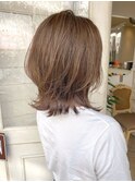 大人の上品くびれヘア夏オレンジブラウンで柔らかい髪に