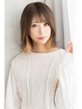 フレーム ヘア ルーム 天王寺駅前店(FRAME hair room) 透けバング/外ハネミディ