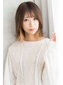 透けバング/外ハネミディ