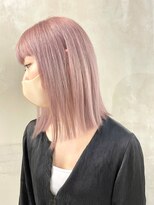 ダブルカラーピンクベージュケアブリーチハイトーンカラー