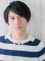 モッズヘアメン 札幌月寒店(mod's hair men)&nbsp;流しバングの七三分けダークアッシュラフフェザーj札幌月寒