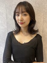 アース 三軒茶屋店(HAIR&MAKE EARTH) 三軒茶屋_レディース_セミロング_コテ巻き_くびれ巻き_黒髪_ボブ