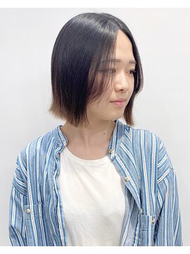 モリオフロムロンドン 松戸店(Morio from London) 【松戸　石山】外ハネボブ切りっぱなしボブインナーカラー