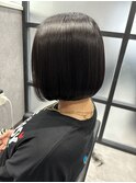 乾かしただけでまとまるボブ×縮毛矯正