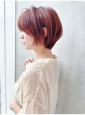 say. 原田美千留　耳かけショートボブ　暖色カラー