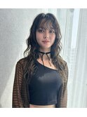 ロングパーマ　くるくるパーマ　ロングウルフ