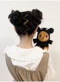 高めツインお団子ヘアアレンジ ガーリー推し活ヘア