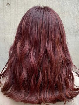 バブー バイ ビューティービースト 沖縄店(ba-boo by beauty:beast Academy) ブリーチオンカラー/レッドパープル