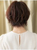 ナチュラルブラウンひし形丸みショートウルフ310W越谷30代40代