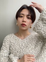 エアー 青山(AIR) 前下がり切りっぱなしミニボブシースルーバング黒髪