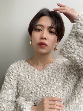 エアー 青山(AIR) 前下がり切りっぱなしミニボブシースルーバング黒髪