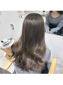 大人ガーリーダークアッシュ似合わせカットミディアムレイヤー