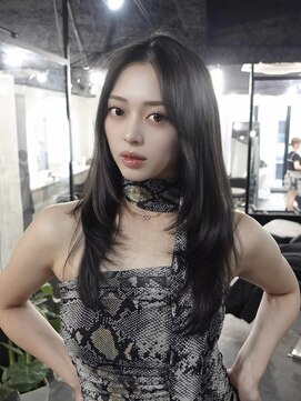 ラベル 渋谷(LAVEL) レイヤーカット×オリーブグレー