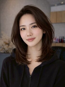 エトワ 中央店(etoi) 大分ミディアムボブレイヤー軽め韓国レイヤーくびれスタイル