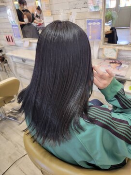 フゥカ 売市店(fuka) フェイクブラックカラー+艶カラー+八戸韓国人風スタイル