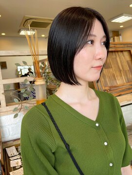 ヘアー テクニカ(hair Technica) ぱつっとボブ×暗髪♪