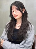 ワンカールロングレイヤーで垢抜け美人2wayバング/前髪カット
