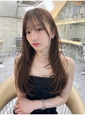 韓国ヘアーハッシュカットレイヤーカットグレージュブリーチ無し