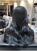 縮毛矯正.レイヤーカット.ブルーブラック.髪質改善. 黒髪
