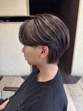 ヘア ロンドン カフェ(HAIR LONDON CAFE) ハイライトセンターパートウルフ