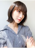 大人可愛い◎ミディアムボブ外ハネ×切りっぱなし小顔