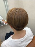 白髪ぼかしハイライト、ショート◎