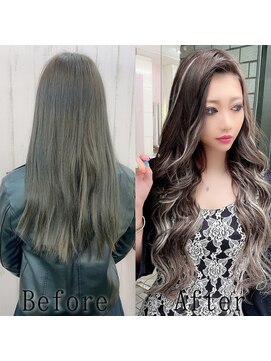 あるじゃんすー 神戸三宮店 ダークアッシュ×シルバー#シールエクステ#大人かわいい#神戸