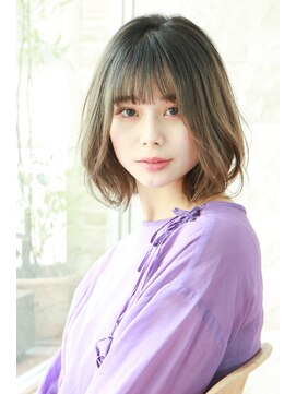 リアン(lien) 《lien.枦山》大人綺麗ボブルフ/ピンクベージュ