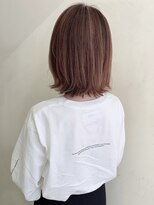 ピエドプールポッシュ(PiED DE POULE POCHE)&nbsp;外ハネボブ × ピンクグレージュ