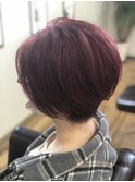 ハンサムショート×ピンクグラデーション
