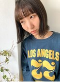 切りっぱなしボブ × アッシュグレージュ