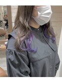 【BelleCoupes】ベージュ×インナーカラーパープル