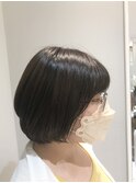 直毛さん必見の菱形ショートボブ　ワンカールパーマ