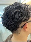 トレンド波巻きパーマ×ビジネスマンスタイル